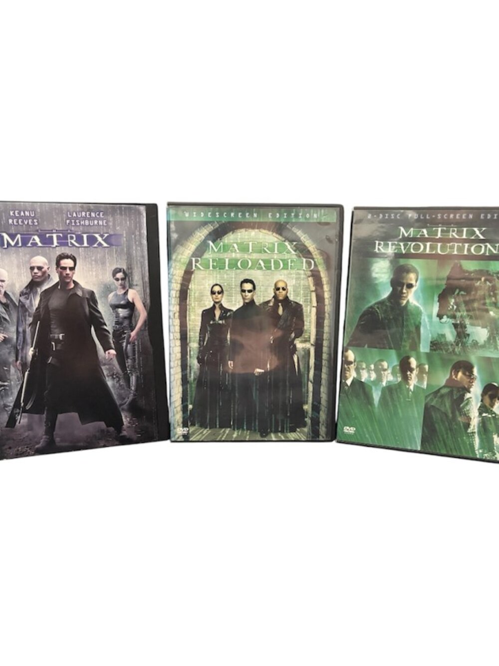 Matrix Trilogy:Matrix, Matrix Reloaded & Matrix Revolutions DVDs Lot of 3 (GOOD)